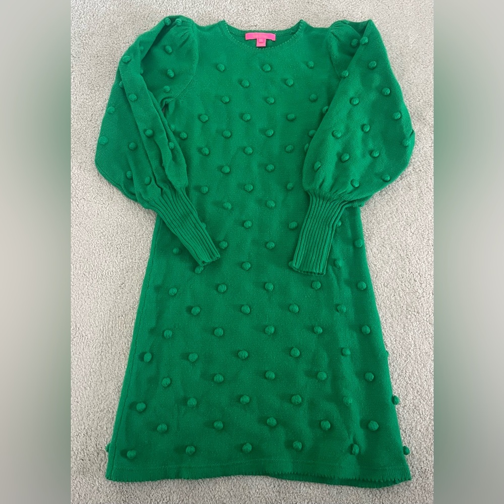 Lilly Pulitzer Kippa Pom Pom Long Sleeve Sweater Dress